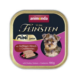 Animonda Vom Feinsten Junior Mini Gefl, Hirsch+Cranb (szarvashússal+szárnyassal) alutálkás - kölyök kutyák részére (100g) (600-82367)
