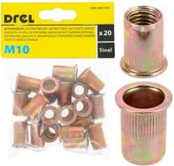 Drel Szegecsanya peremmel M10 acél 20db Drel bordázott szegecsanya (CON-GRN-1010)
