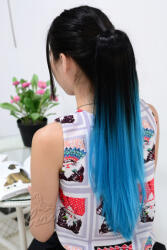 Sleek Изкуствени опашки ombre - Черно/Синьо