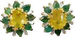 Frumoasa Venetiana Cercei argint safir galben (C3484)