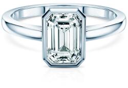 SAVICKI Inel de logodnă Pure: aur alb, diamant tăietură smarald - savicki - 18 889,00 RON