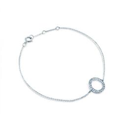 SAVICKI Brățară Celebrity cerc din aur alb 585 diamant alb 0.06 ct 18cm