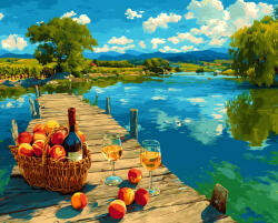 Alkotásutca Bor, barack és napsütés - Számfestő készlet kereten 40x50