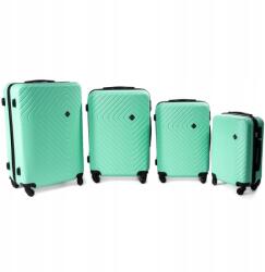 RGL Világoszöld, 4 darabos kemény műanyag bőrönd szett "Waves" M, L, XL, XXL méretek (3501)