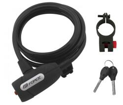 FORCE Lacat Force F Lux spirala 180cm/8mm cu suport negru