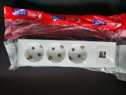  Cap prelungitor alb 3 prize + 2 USB