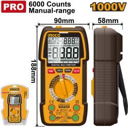 INGCO Multimetru Digital 1000V Industrial 6000 Puncte INGCO DM310002 (DM310002)