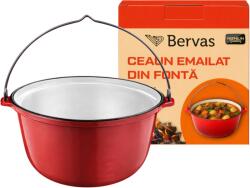 BERVAS Ceaun Emailat din Fonta 7.2L Profesional pentru Gatit Traditional Compatibil Inductie si Cuptor Bervas (B0021) Ceaun