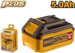 INGCO Baterie (Acumulator) 20V 5Ah Li-Ion INGCO FBLI2003 P20S pentru Scule Electrice, Autonomie Mare si Protectie Inteligenta (FBLI2003)