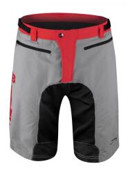 Force Pantaloni scurti Force MTB-11, bazon detasabil, Gri/Rosu/Negru, XS