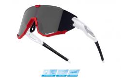 FORCE Ochelari Force Creed, lentila neagra oglinda, alb/rosu