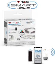 V-TAC Set banda LED inteligenta, V-TAC, Wi-Fi, smart home compatibila cu Google Home si Alexa, lumina RGB+W, 1000lm, 5m (3800157642699)