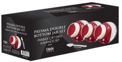 LUXPLASTIC IRIS C-00398 Prisma billenthető üveg tároló kanállal 3 darabos szett, 3*500ml, antracit, elfántcsont vagy piros színű (C-00398) - officedepot