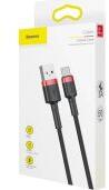 Baseus Cafule USB-A to USB-C Kábel, 2A, 3m, Fekete/Piros CATKLF-U91