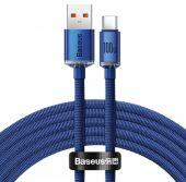 Baseus Crystal Shine Series USB-A to USB-C gyorstöltő adatkábel, 100W, 2m, kék CAJY000503
