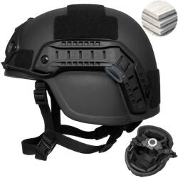  MICH NIJ IIIA Linomag® ballisztikus taktikai sisak, ellenáll a 9 mm-es, . 357 SIG és . 44 Magnum lövedékeknek, kompatibilis NVG-vel, FAST sín, 360°-os állítási rendszer, ellenálló PE anyag, M m
