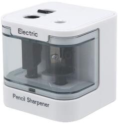 Procart Ascutitoare electrica dubla, incarcare USB/baterii, 7x7x7 cm, alba (594728)