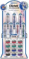 Writech Display stilou retractabil Writech, penita M, 43 buc/set + set de 5 patroane cerneala albastru cristal W-784M/43D-BLUE