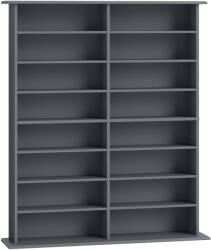 HOMCOM Raft pentru CD și DVD cu 16 compartimente și 12 rafturi reglabile, capacitate max. 720 CD/396 DVD și Blu-ray, gri | Aosom Romania (836-602V00GY)
