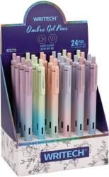 Writech Display roller gel cu uscare rapida Writech, corp degrade pastel Ombre, 0.7mm, albastru, 24 buc/set W-0171/24D-BLUE