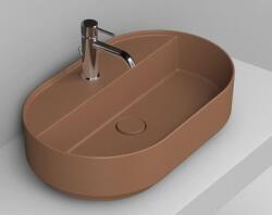 Ceramica Dolomite Noemi mosdótál 65x40 cm ovális mosdótálak barna/bézs matt D312061 (D312061)