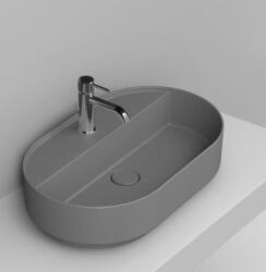 Ceramica Dolomite Noemi mosdótál 65x40 cm ovális mosdótálak szürke/kő matt D312045 (D312045)