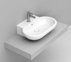 Ceramica Dolomite Mirto mosdótál 65x46 cm ovális beépíthető fehér fényes D461401 (D461401)