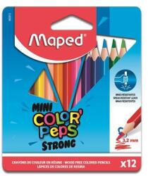Maped Színes ceruza készlet, háromszögletű, MAPED "Mini Color`Peps Strong", 12 különböző szín (862812) - patronbolt