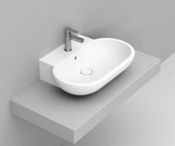 Ceramica Dolomite Mirto mosdótál 65x46 cm ovális beépíthető fehér matt D461441 (D461441)