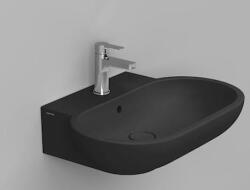 Ceramica Dolomite Mirto mosdótál 65x46 cm ovális klasszikus fekete matt D461181 (D461181)