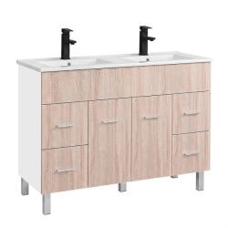 Leziter Neo 120 dulap de baie inferior cu chiuvetă alb-sonoma stejar (NEO120AFST)