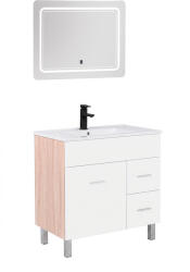 Leziter Neo Vision 80 mobilier de baie complet sonoma stejar-alb (NEOVIS80STF)