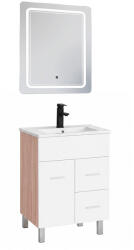 Leziter Neo Vision 60 complet mobilier baie sonoma stejar-alb (NEOVIS60STF)