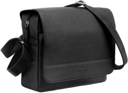 Greenburry Geanta umar dama piele naturala neagra 33 x 26 cm, Fiorentina, Greenburry