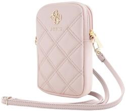 GUESS Geanta universala Guess Zip Quilted 4G compatibila cu dispozitive de pana la 8.9 inch, Roz (3666339210700)