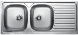 Laveo ORION 2CS kétmedence csepptálcás inox mosogató szifonnal (SKO_021T) - modernkonyha