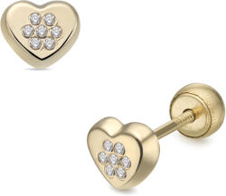 Lisa Jewelry for Kids ragyogó szív gyerek fülbevaló gömbzárral - JTAG-0696-18 (JTAG-0696-18)
