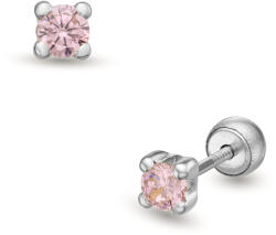 Lisa Jewelry for Kids rózsaszín köves gyerekfülbevaló gömbzárral (JTAG-3778-18)