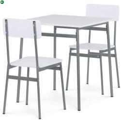 Artium 2 személyes étkezőgarnitúra 70x70x76 cm - MDF asztal és 2 szék AUT-O2122 WT