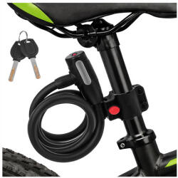 Trizand 150 cm-es kerékpárzár, 12 mm-es acélkábellel, kulcstartóval + 2 db kulcs