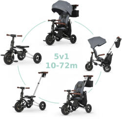 Qplay Trojkolka Nova Deluxe 5v1 Grey, 10-72 mesiacov