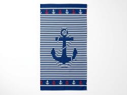 Prosop de plaja cu uscare rapida MARITIMO albastru-alb 70 x 140 cm, 100% microfibra Prosop