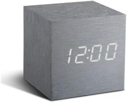 Gingko Design GINGKO Часовник/термометър CUBE - алуминиев ефект с бели цифри (Gingko-GK08W6) Будилник