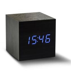 Gingko Design GINGKO Часовник с термометър CUBE - черно дърво със сини цифри (Gingko-GK08B10) Будилник