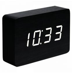 Gingko Design GINGKO Часовник с термометър BRICK - черно дърво с бели цифри (Gingko-GK15W10) Будилник