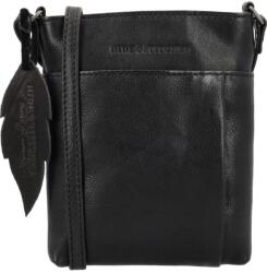 Hide & Stitches Fekete prémium valódi bőr crossbody táska „Toscana (K21838-black-HU)