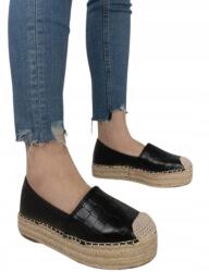 Shein Női Fekete Espadrilles Klasszikus 36-OS Vádli (6445)