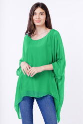 SHOPIKA Bluza din matase si vascoza in colturi, verde deschis Talie unica