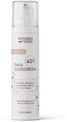 Wooden Spoon natúr ásványi fényvédő emulzió arcra és testre SPF40 -100 ml