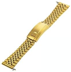  Bratara metalica plina aurie model Rolex Jubilee capăt drept si curbat 20mm - 69597